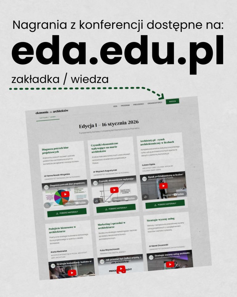 UEP – WPOIA RP – SARP OP – KONFERENCJA – EKONOMIA DLA ARCHITEKTÓW – nagrania